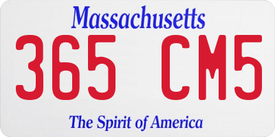 MA license plate 365CM5
