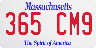 MA license plate 365CM9