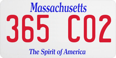 MA license plate 365CO2