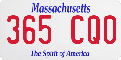 MA license plate 365CQ0