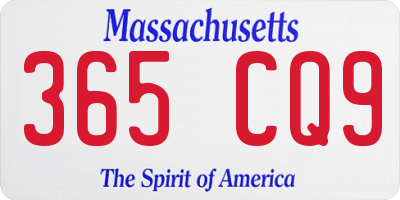 MA license plate 365CQ9