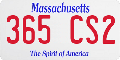 MA license plate 365CS2