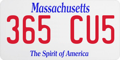 MA license plate 365CU5
