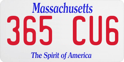 MA license plate 365CU6