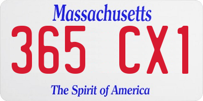 MA license plate 365CX1