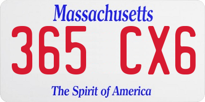 MA license plate 365CX6