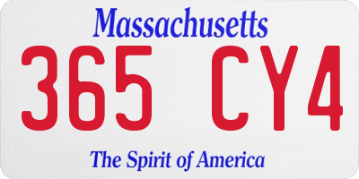 MA license plate 365CY4