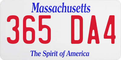 MA license plate 365DA4
