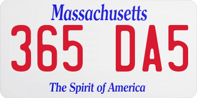 MA license plate 365DA5