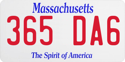 MA license plate 365DA6