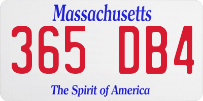 MA license plate 365DB4
