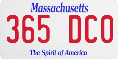 MA license plate 365DC0