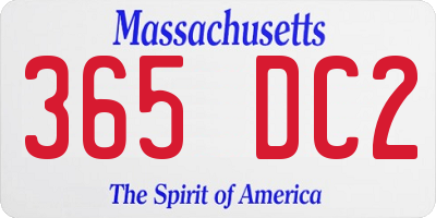 MA license plate 365DC2