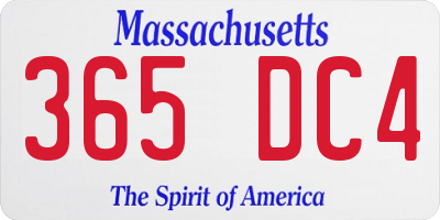 MA license plate 365DC4