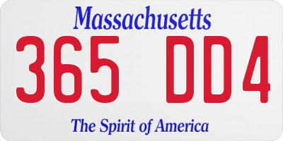 MA license plate 365DD4
