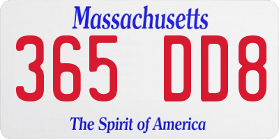MA license plate 365DD8