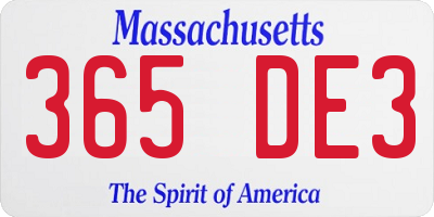 MA license plate 365DE3