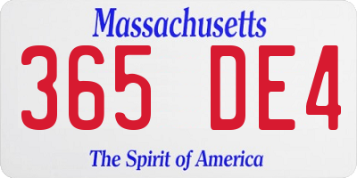 MA license plate 365DE4