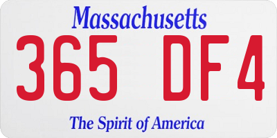 MA license plate 365DF4