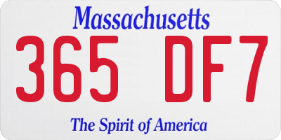 MA license plate 365DF7