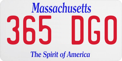 MA license plate 365DG0