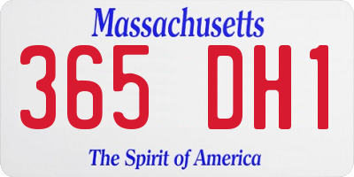 MA license plate 365DH1