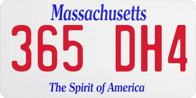 MA license plate 365DH4