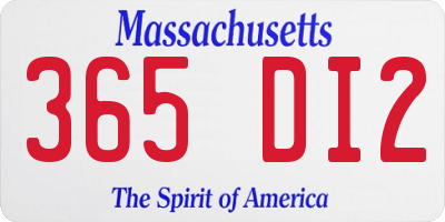 MA license plate 365DI2