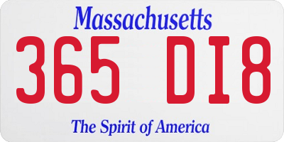 MA license plate 365DI8