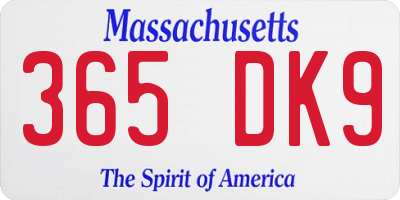 MA license plate 365DK9