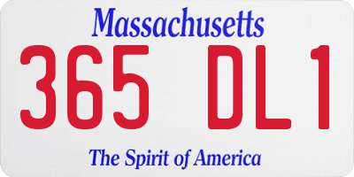 MA license plate 365DL1