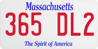 MA license plate 365DL2