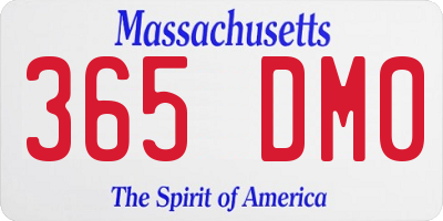 MA license plate 365DM0