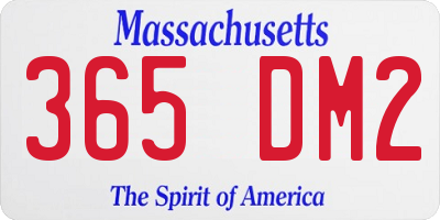 MA license plate 365DM2