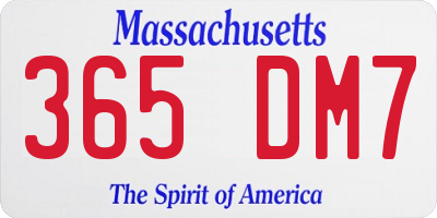 MA license plate 365DM7