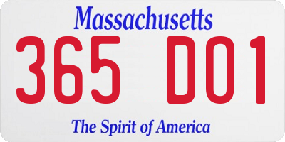 MA license plate 365DO1