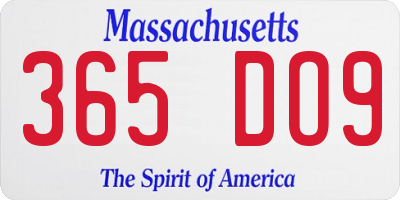MA license plate 365DO9