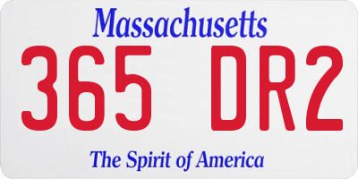 MA license plate 365DR2