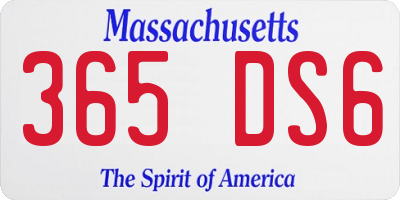 MA license plate 365DS6