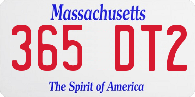 MA license plate 365DT2