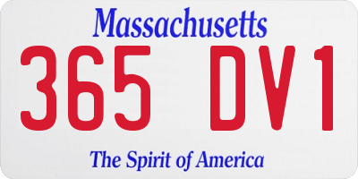 MA license plate 365DV1