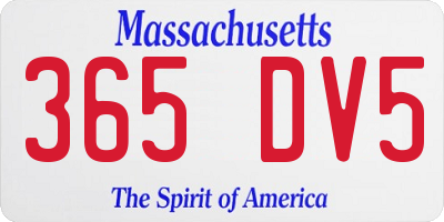 MA license plate 365DV5