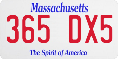 MA license plate 365DX5
