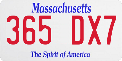 MA license plate 365DX7