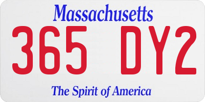 MA license plate 365DY2