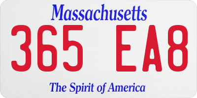 MA license plate 365EA8