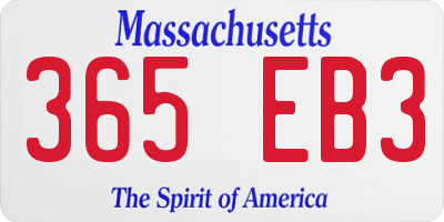 MA license plate 365EB3