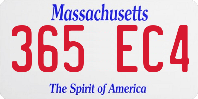 MA license plate 365EC4