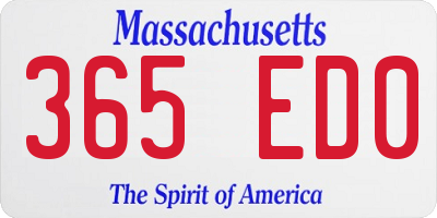 MA license plate 365ED0