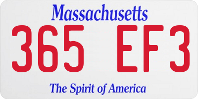 MA license plate 365EF3